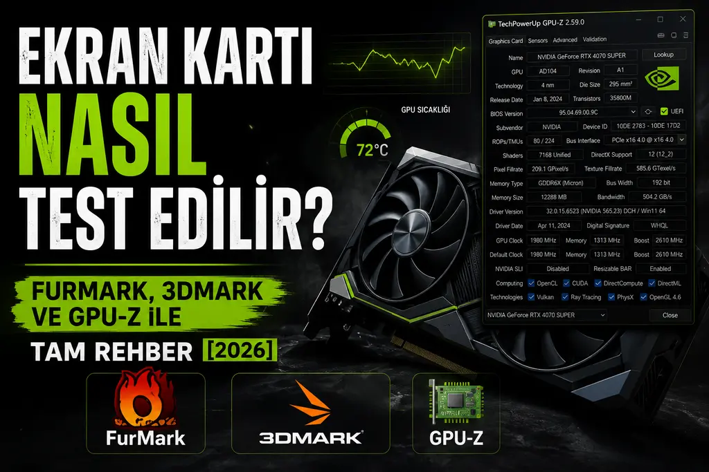 Ekran Kartı Nasıl Test Edilir? FurMark, 3DMark ve GPU-Z ile Tam Rehber [2026]